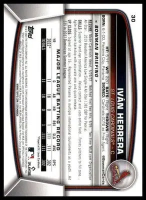 Ivan Herrera Rookie 2023 Bowman #30 St. Louis Cardinals - Baseball Card Single