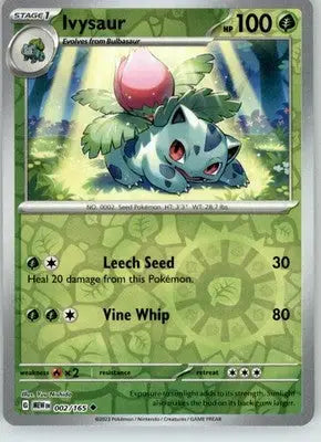 Ivysaur - 151 - 002/165 - Reverse Holo NM Pokemon - Pokémon Card Single