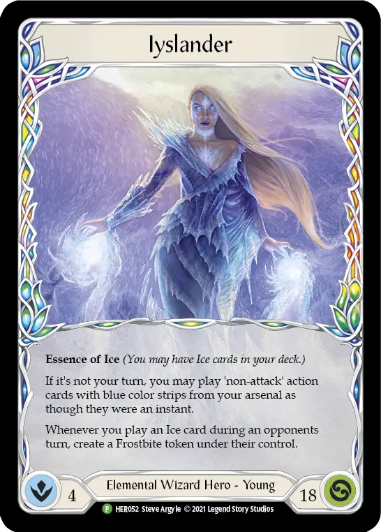 Iyslander HER052 Promo Cold Foil trading card featuring stunning artwork and design
