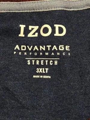 Izod Sweatshirt Mens 3XLT Navy Brown Raglan Long Sleeve Performance Stretch - Apparel