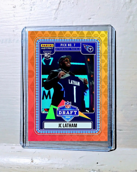 J.C. Latham 2024 Panini NFL #6 Draft Night Rookie Football Card 1 of 765 - Football Card Single