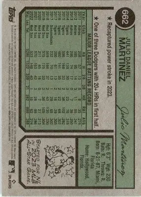J.D. Martinez - 2023 Topps Heritage - #662 - Baseball - Baseball Card Single