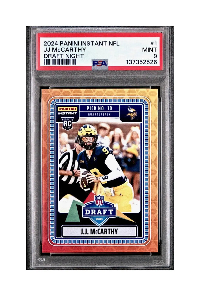 J.J. McCarthy 2023 Panini Instant Draft Night #NFLDN-1 PSA 9 Mint