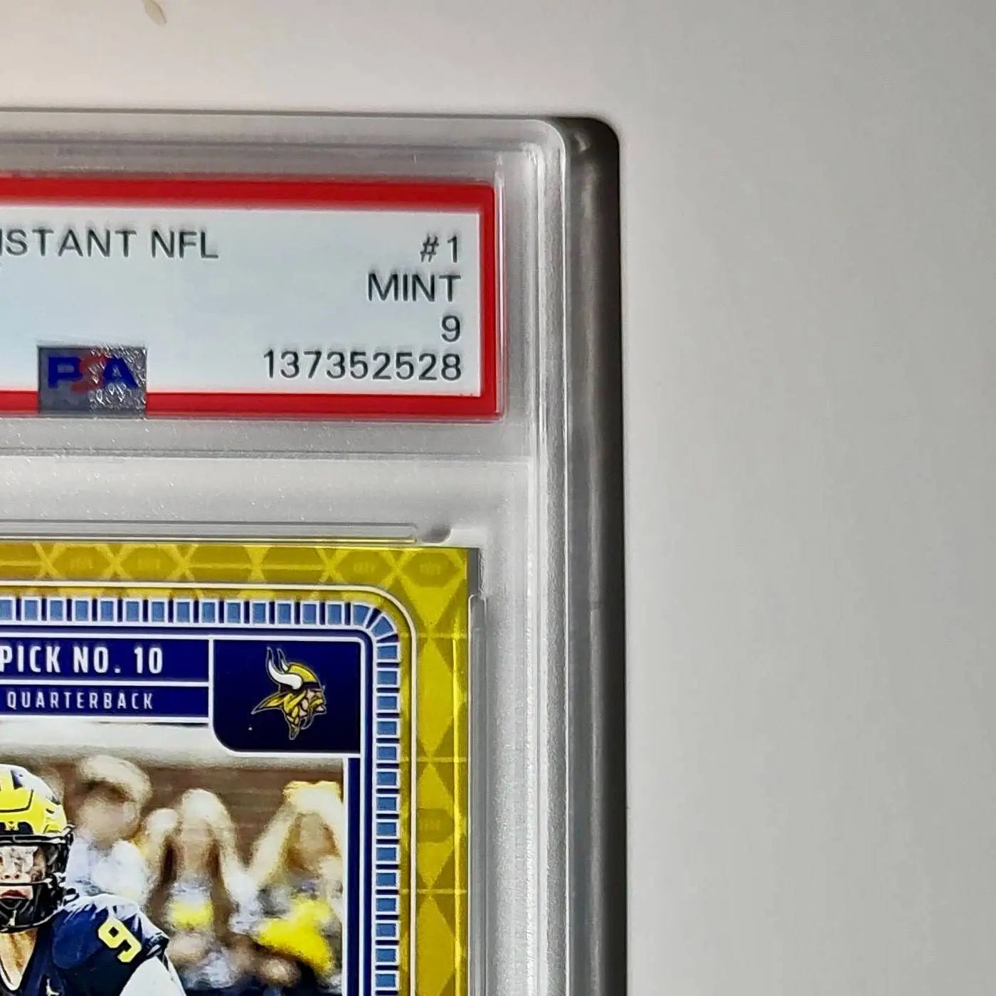 J.J. McCarthy 2023 Panini Instant Draft Night #NFLDN-1 PSA 9 Mint - Football Card Single