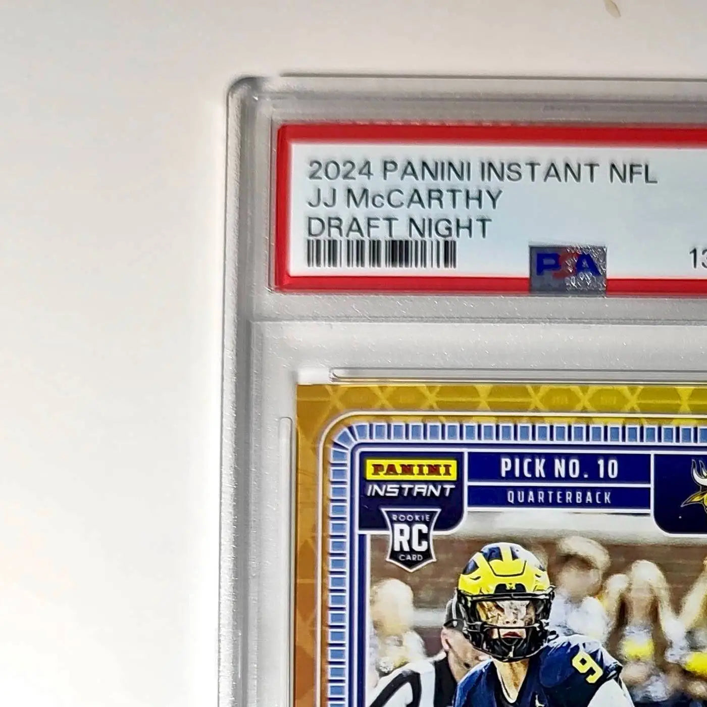 J.J. McCarthy 2023 Panini Instant Draft Night #NFLDN-1 PSA 9 Mint - Football Card Single