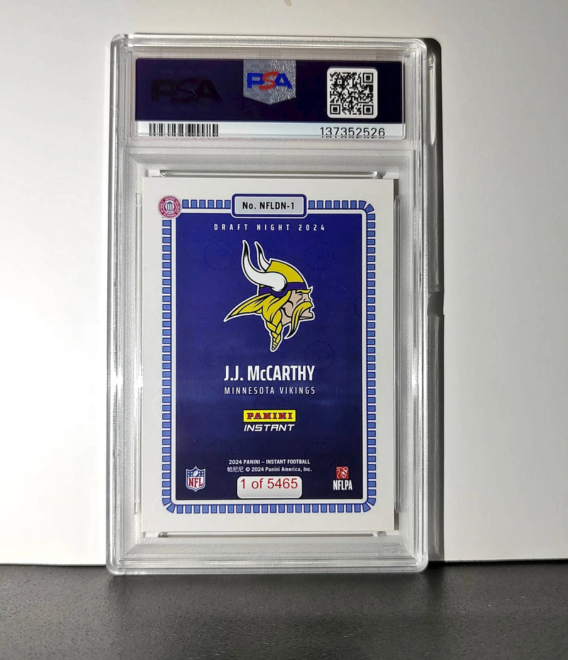 J.J. McCarthy 2023 Panini Instant Draft Night #NFLDN-1 PSA 9 Mint