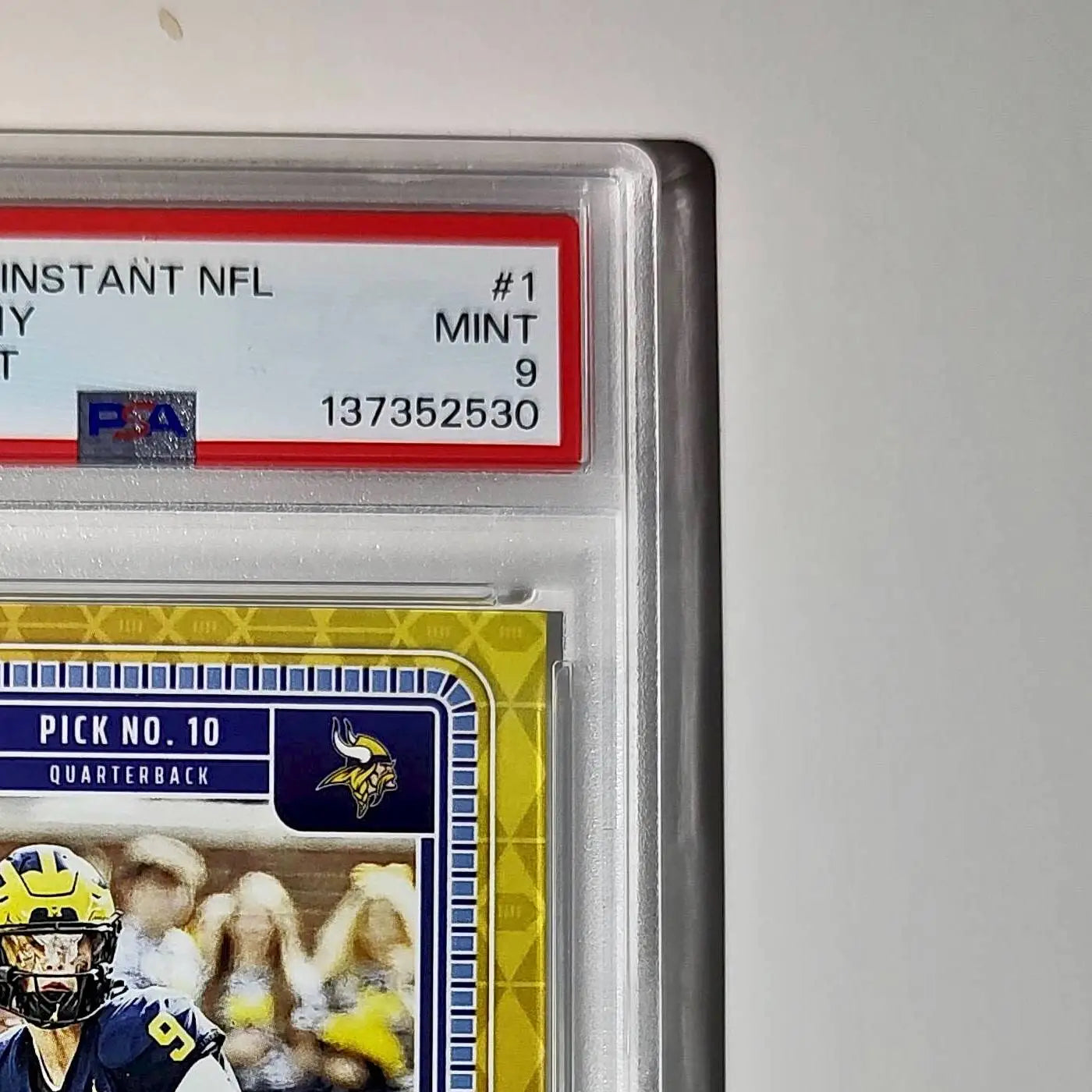 J.J. McCarthy 2023 Panini Instant Draft Night #NFLDN-1 PSA 9 Mint