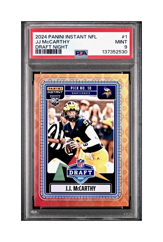 J.J. McCarthy 2023 Panini Instant Draft Night #NFLDN-1 PSA 9 Mint