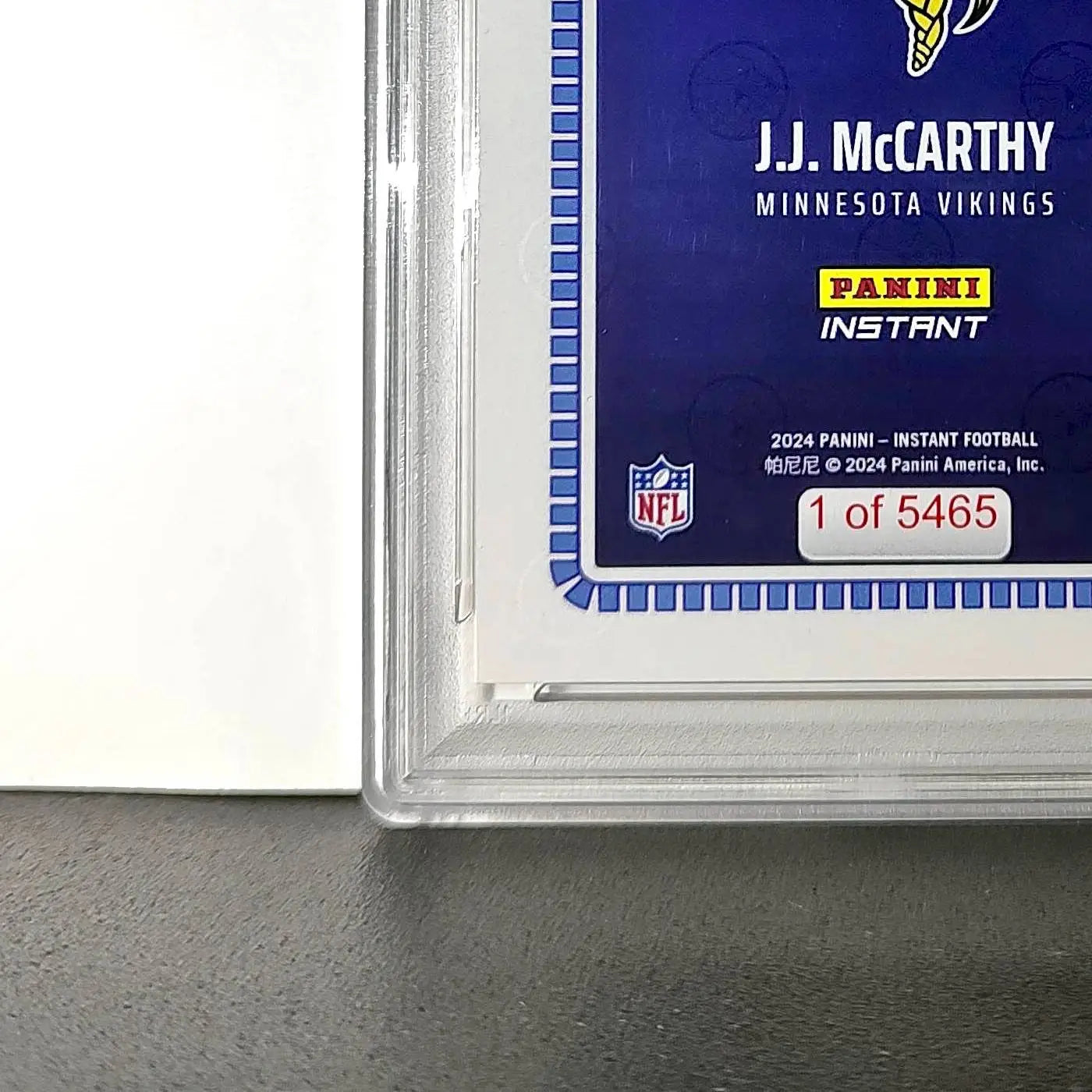 J.J. McCarthy 2023 Panini Instant Draft Night #NFLDN-1 PSA 9 Mint - Football Card Single