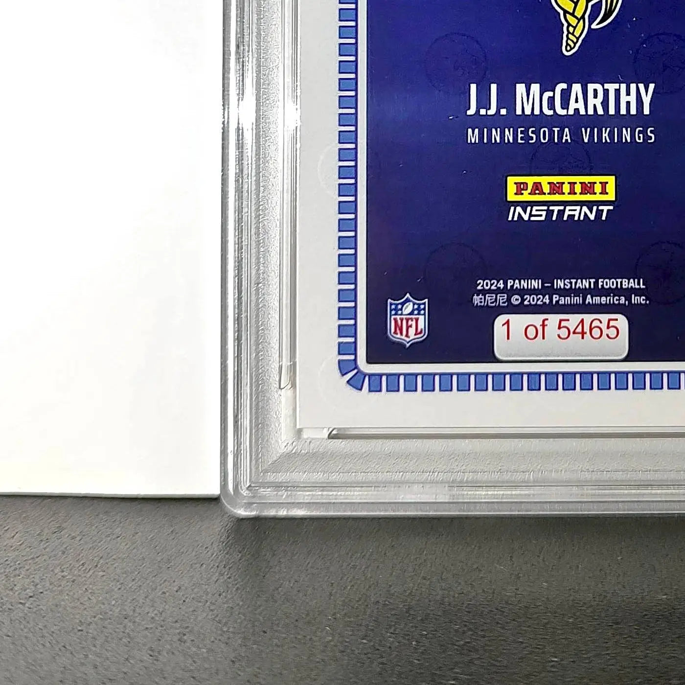 J.J. McCarthy 2023 Panini Instant Draft Night #NFLDN-1 PSA 9 Mint - Football Card Single