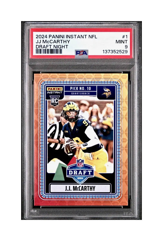 J.J. McCarthy 2023 Panini Instant Draft Night #NFLDN-1 PSA 9 Mint - Football Card Single