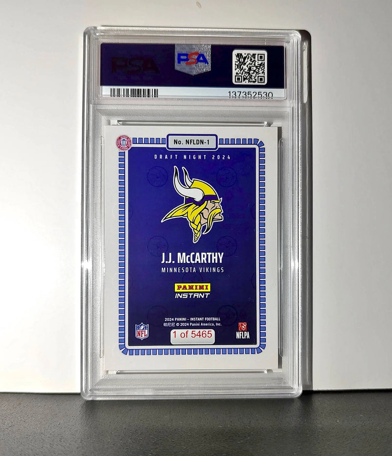 J.J. McCarthy 2023 Panini Instant Draft Night #NFLDN-1 PSA 9 Mint