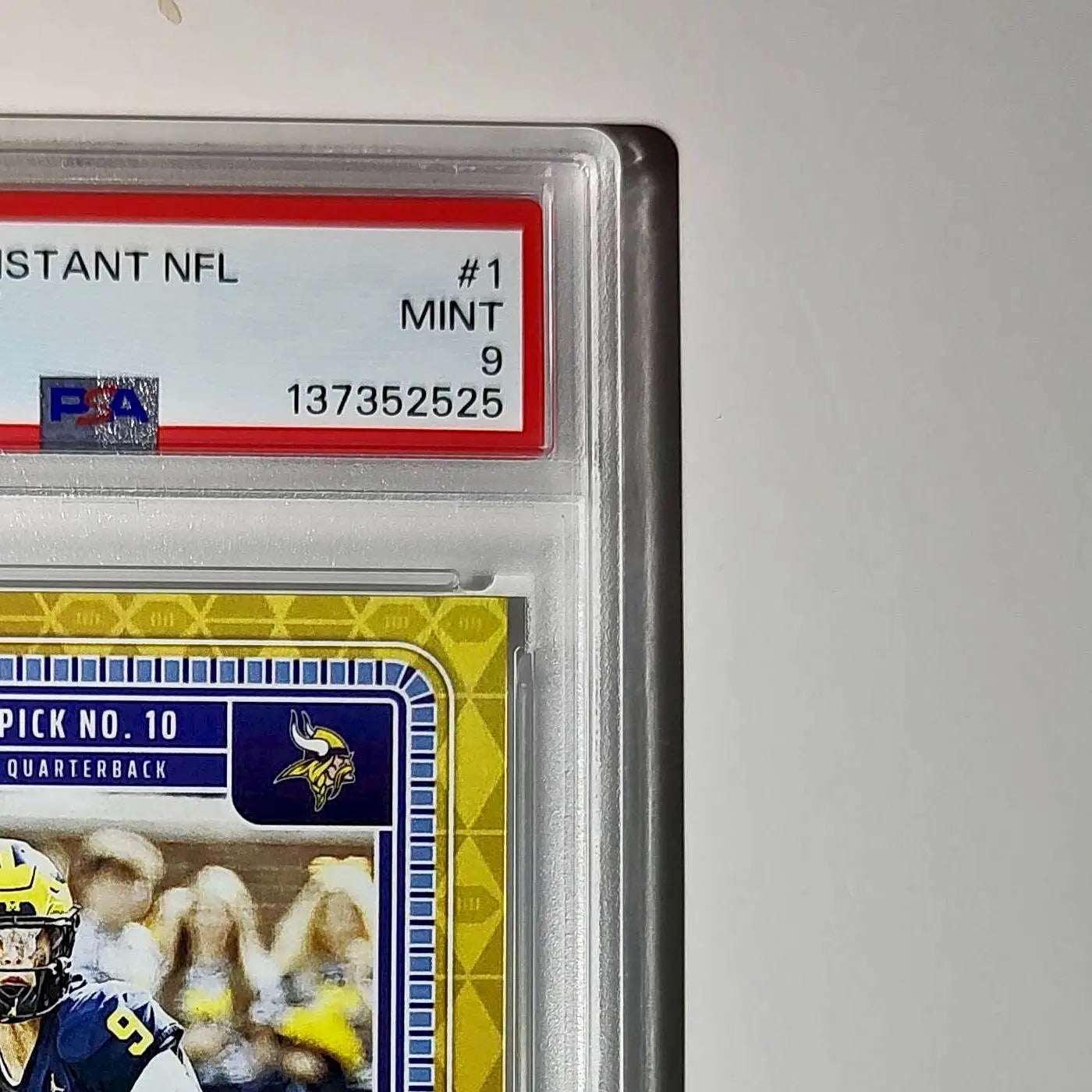 J.J. McCarthy 2023 Panini Instant Draft Night #NFLDN-1 PSA 9 Mint