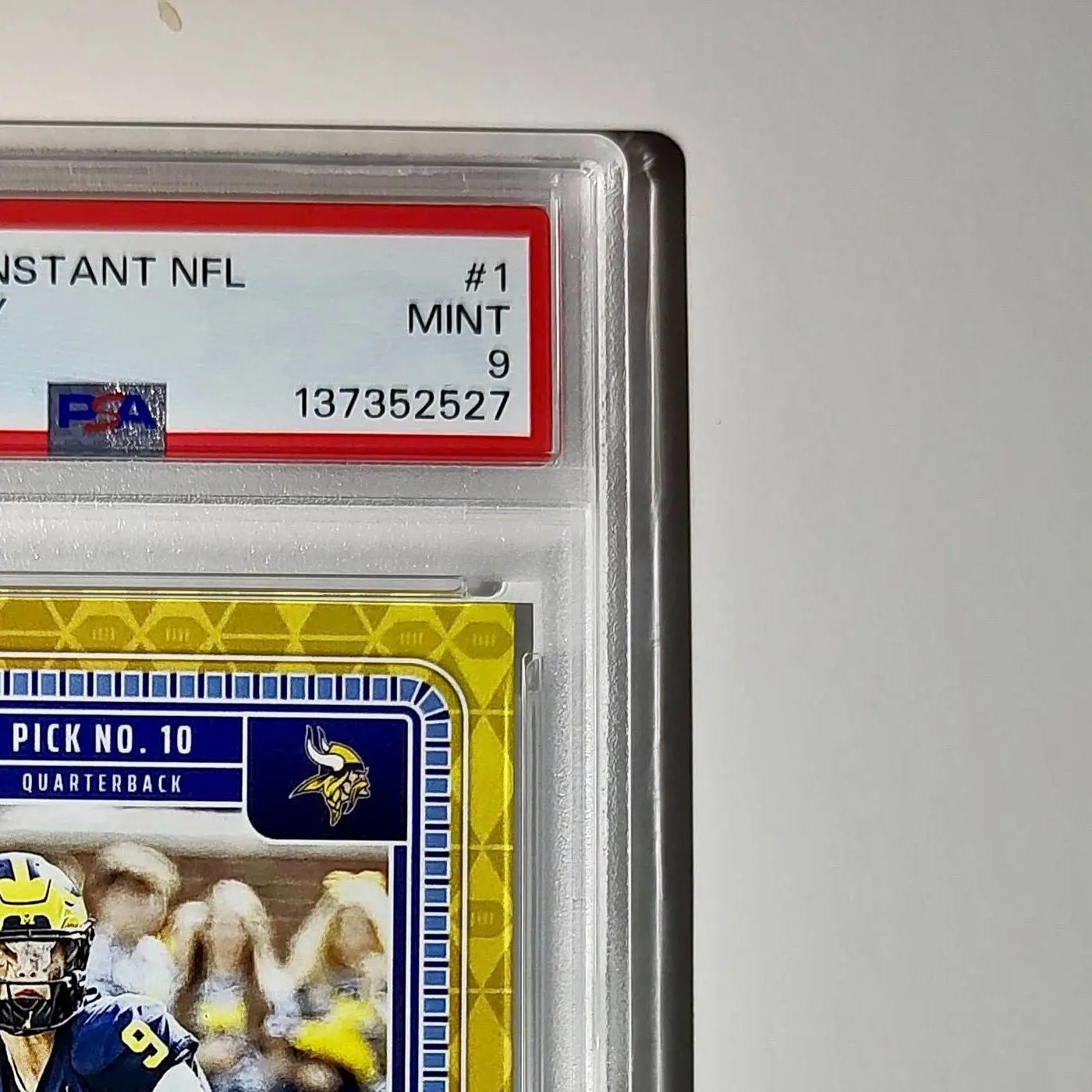 J.J. McCarthy 2023 Panini Instant Draft Night #NFLDN-1 PSA 9 Mint - Football Card Single