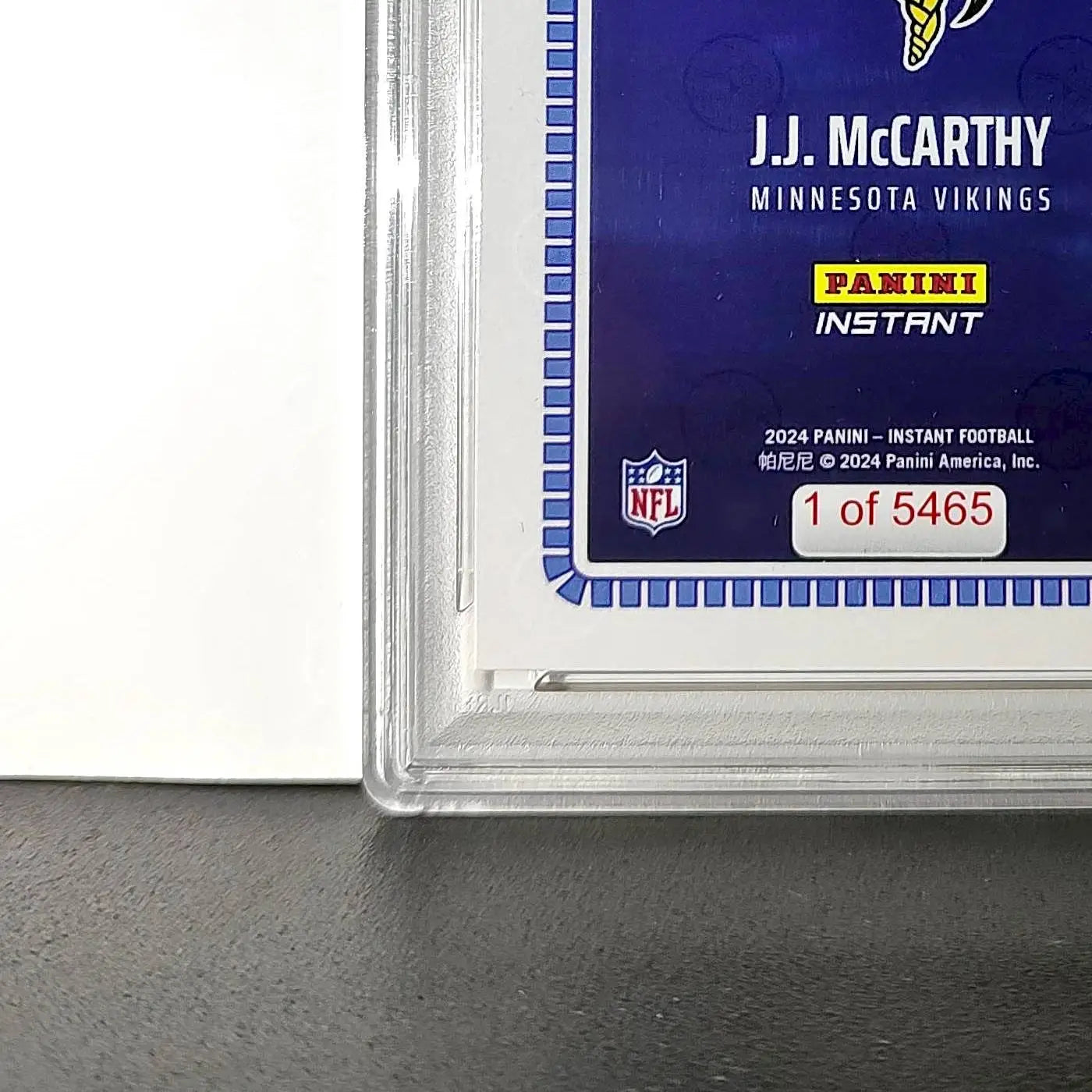 J.J. McCarthy 2023 Panini Instant Draft Night #NFLDN-1 PSA 9 Mint - Football Card Single