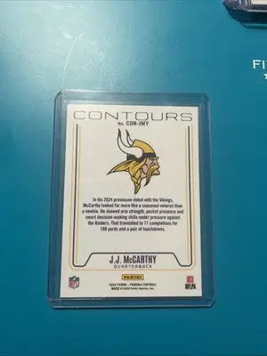 J.J. MCCARTHY 2024 PANINI PHOENIX #CON-JMY CONTOURS RC ROOKIE VIKINGS - Football Card Single