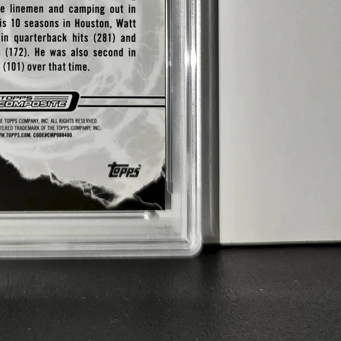 J.J. Watt 2023 Topps Resurgence Voltaic Blue Wave Refractor #RV-18 32/75 PSA 10