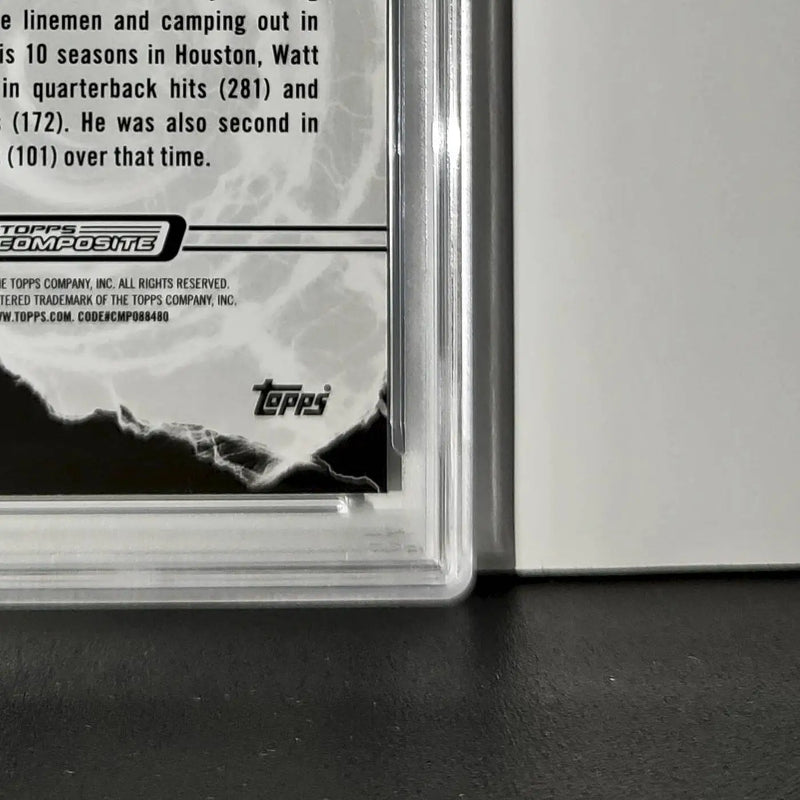J.J. Watt 2023 Topps Resurgence Voltaic Blue Wave Refractor #RV-18 32/75 PSA 10