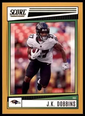 J.K. Dobbins 2022 Score Gold #185 Baltimore Ravens - Football Card Single