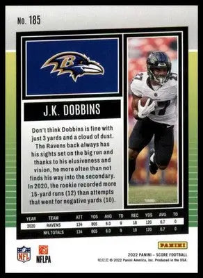 J.K. Dobbins 2022 Score Gold #185 Baltimore Ravens - Football Card Single