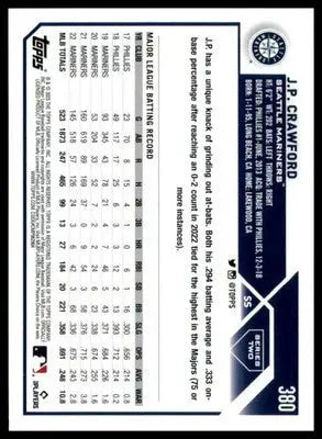 J.P. Crawford 2023 Topps #380 Seattle Mariners - Baseball Card Single