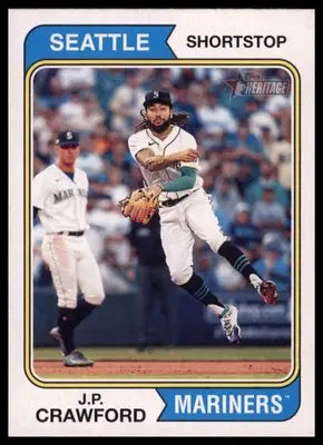 J.P. Crawford 2023 Topps Heritage #286 Seattle Mariners - Baseball Card Single