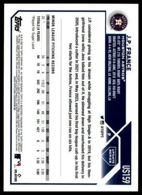 J.P. France Rookie 2023 Topps Update #US159 Houston Astros - Baseball Card Single