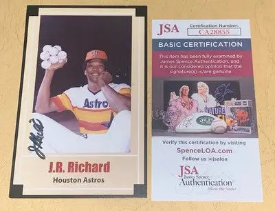 J.R. JR Richard Signed Postcard JSA Authentic Auto Houston Astros AUTO 3x5 - Sports Memorabilia (Jerseys balls helmets