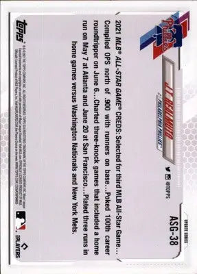 J.T. Realmuto 2021 Topps Update 2021 MLB All-Stars #ASG-38 Philadelphia Phillies - Baseball Card Single