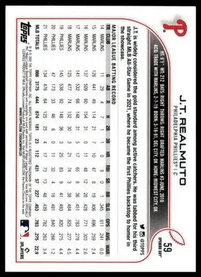 J.T. Realmuto 2022 Topps Opening Day #59 Philadelphia Phillies - Baseball Card Single