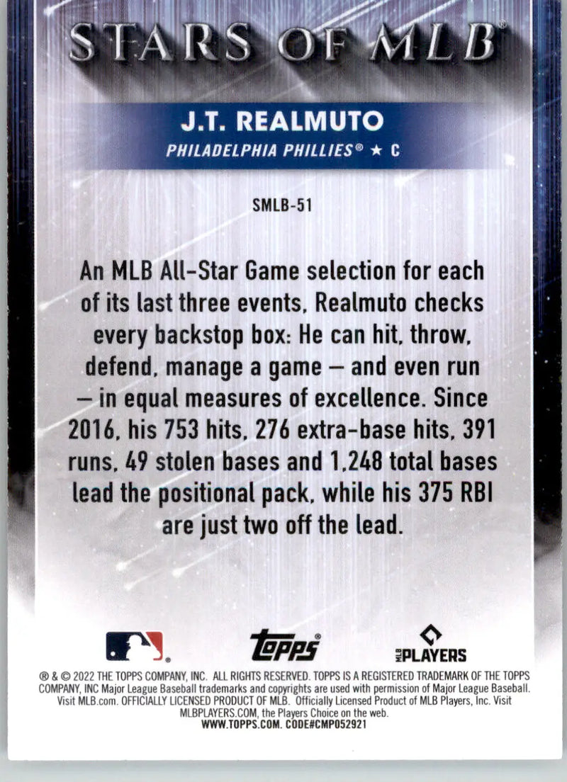 J.T. Realmuto - 2022 Topps - #SMLB-51 - Stars of MLB Baseball - Baseball Card Single