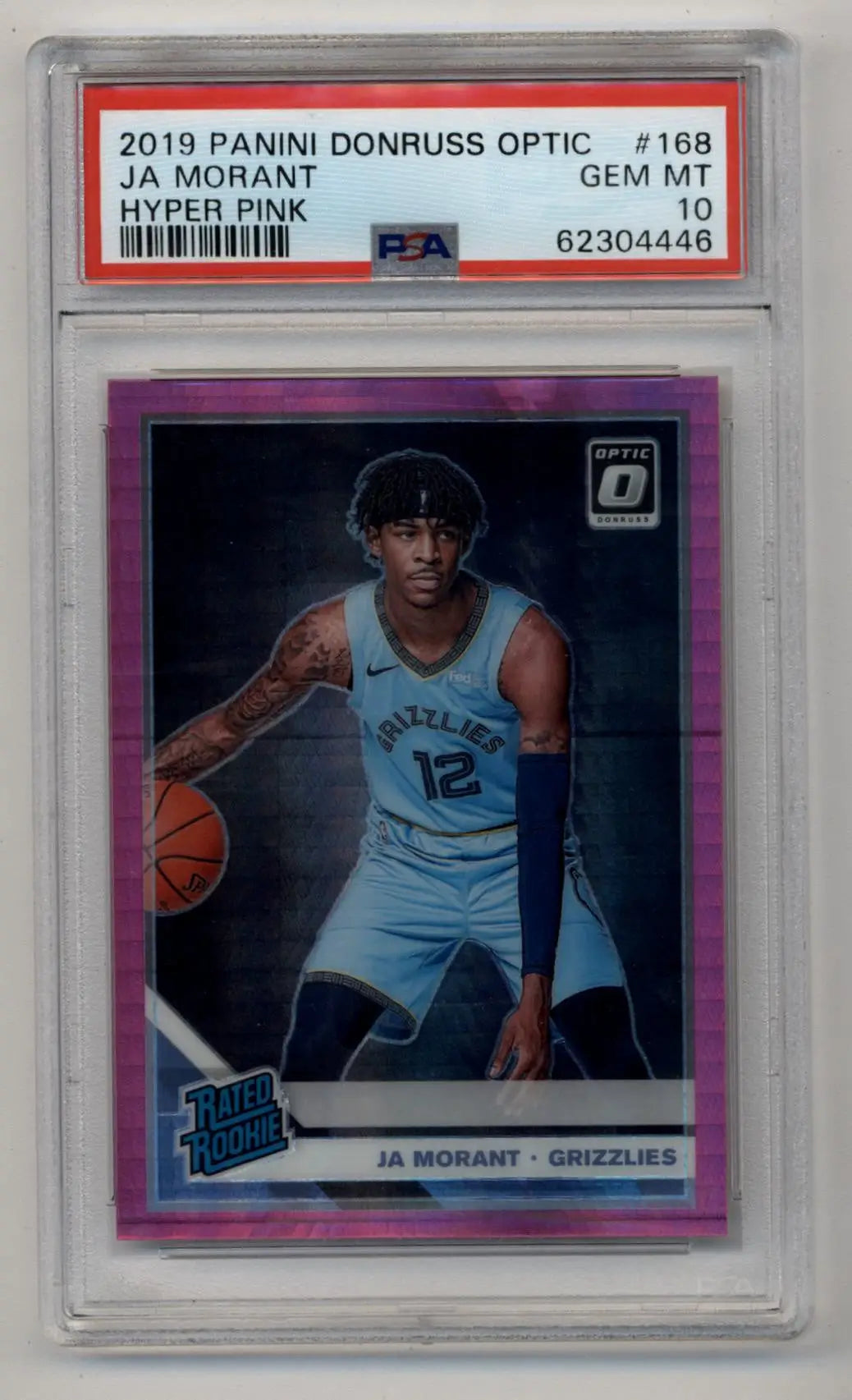 Ja Morant 2019-20 Donruss Optic Hyper Pink #168 PSA 10 Gem Mint - Basketball Card Single
