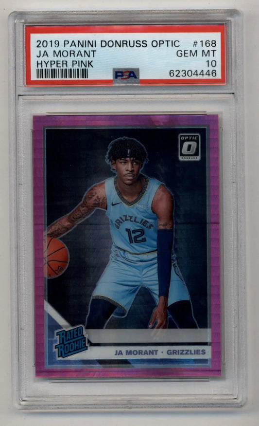 Ja Morant 2019-20 Donruss Optic Hyper Pink #168 PSA 10 Gem Mint - Basketball Card Single