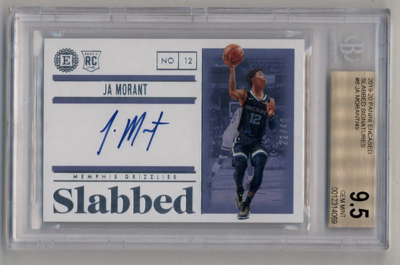 Ja Morant 2019-20 Encased Slabbed Signatures 22/49 BGS 9.5 Gem Mint - Basketball Card Single