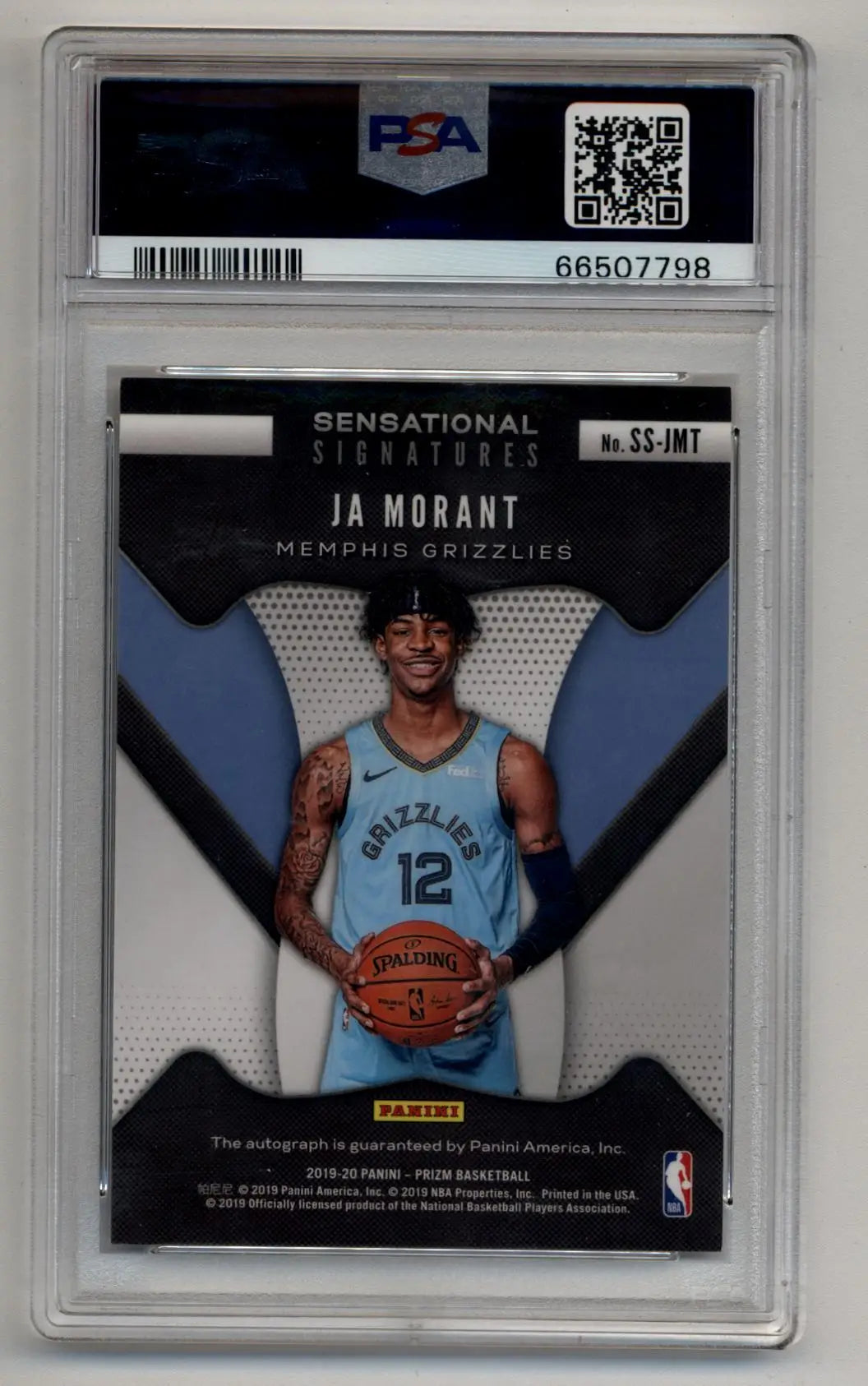 Ja Morant 2019-20 Prizm Sensational Signatures PSA 9 Mint Auto 10 - Basketball Card Single