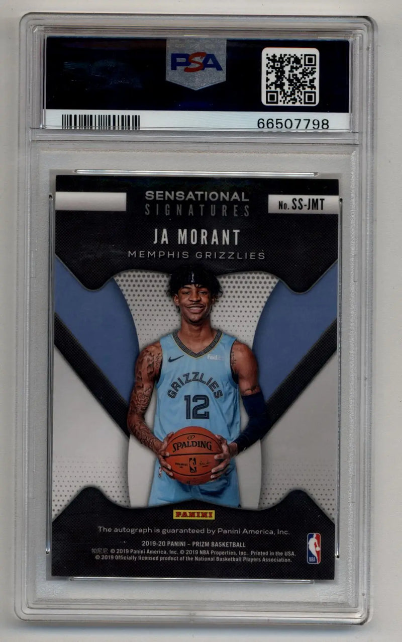 Ja Morant 2019-20 Prizm Sensational Signatures PSA 9 Mint Auto 10 - Basketball Card Single