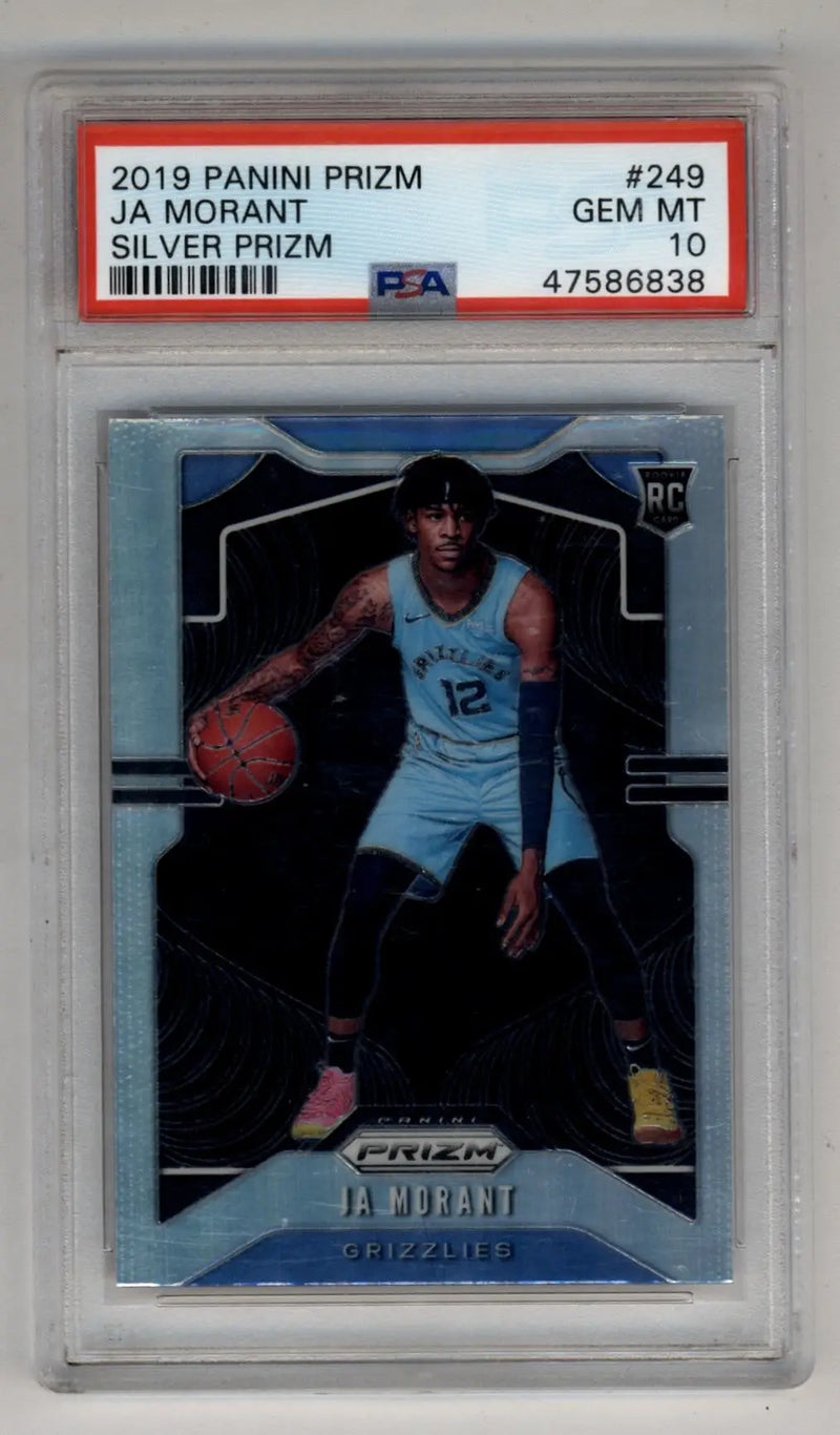 Ja Morant 2019-20 Prizm Silver #249 PSA 10 Gem Mint 6838 - Basketball Card Single