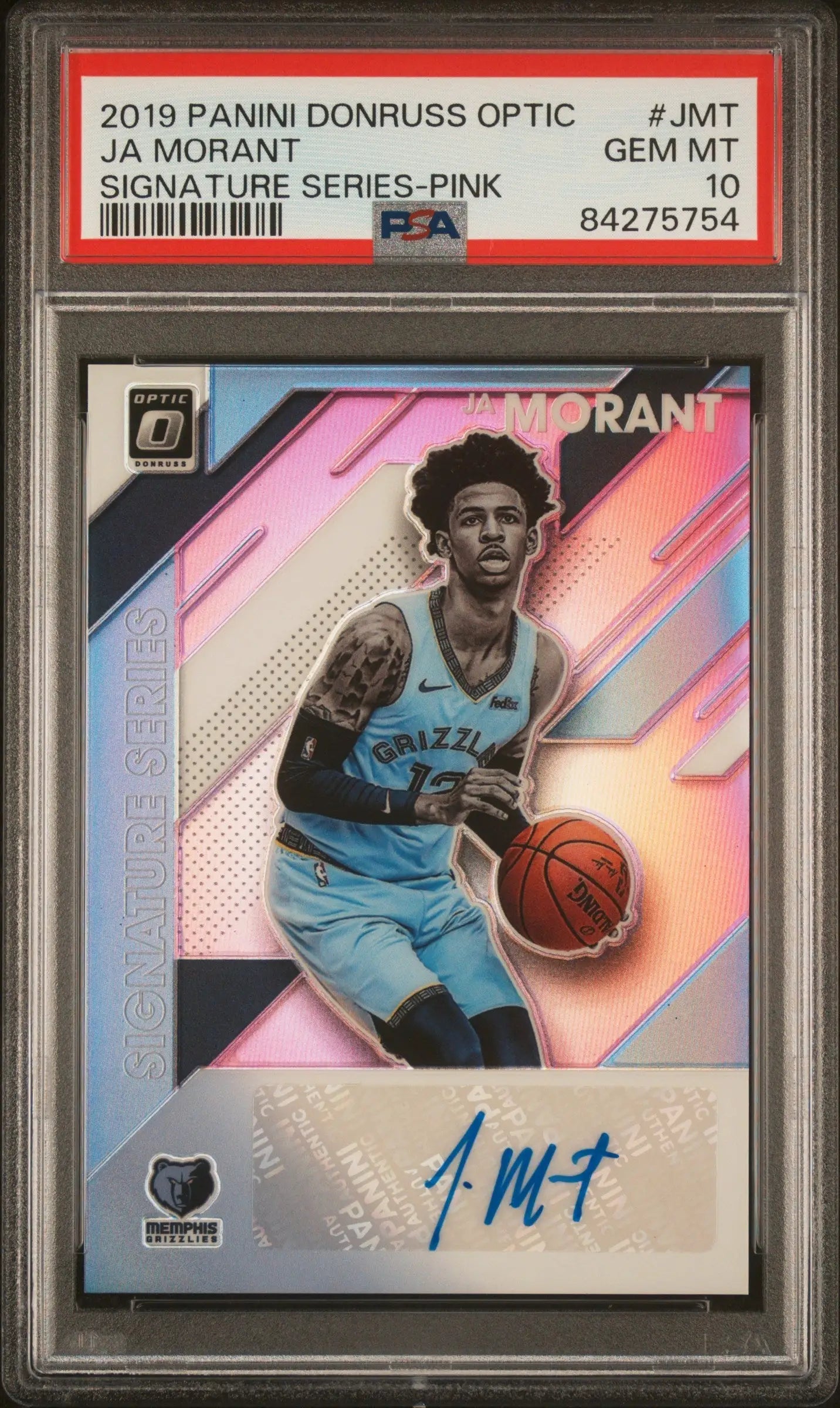 Ja Morant 2019 Donruss Optic Signature Series Pink Auto #11/25 PSA 10 Gem Mint - Basketball Card Single