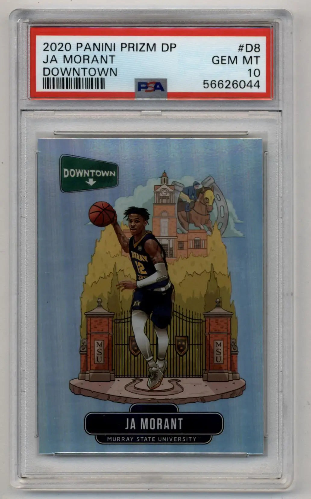 Ja Morant 2020-21 Prizm Draft Picks Downtown #D8 PSA 10 Gem Mint - Basketball Card Single