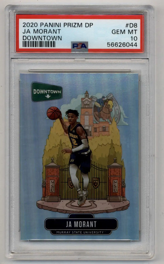Ja Morant 2020-21 Prizm Draft Picks Downtown #D8 PSA 10 Gem Mint - Basketball Card Single