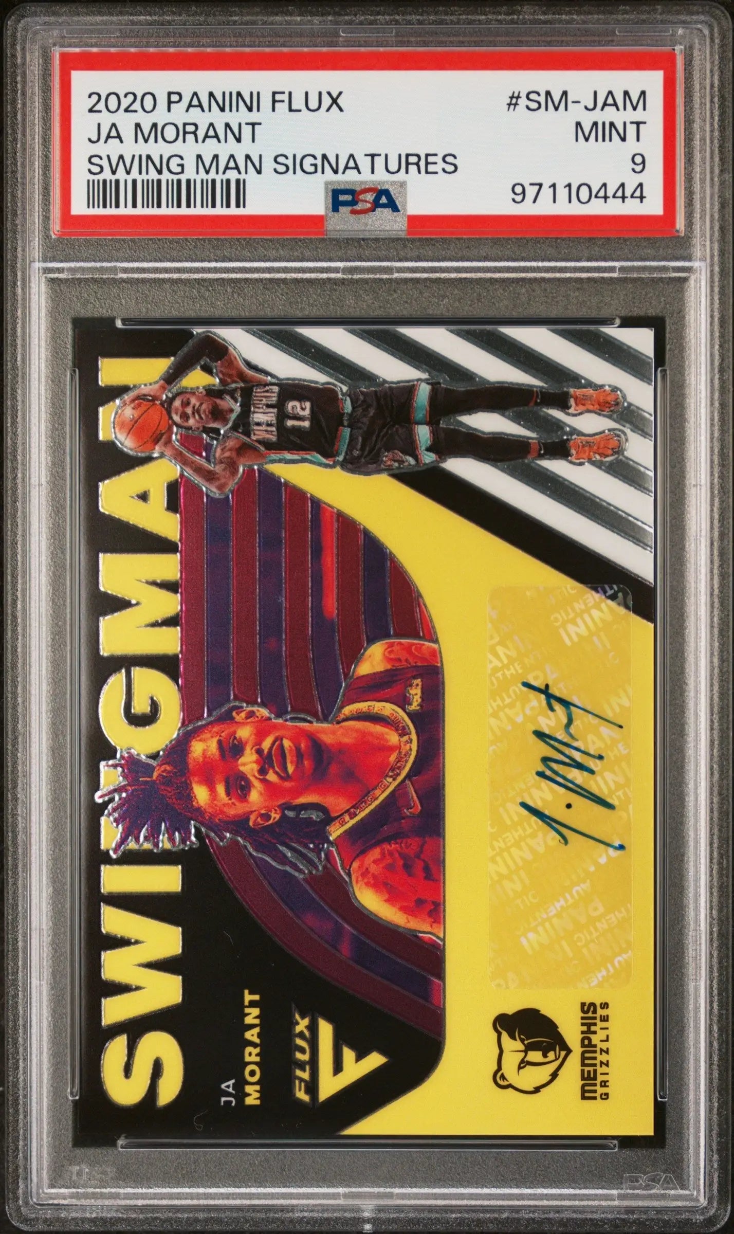 Ja Morant 2020 Panini Flux Swingman Signatures Auto PSA 9 Mint - Basketball Card Single