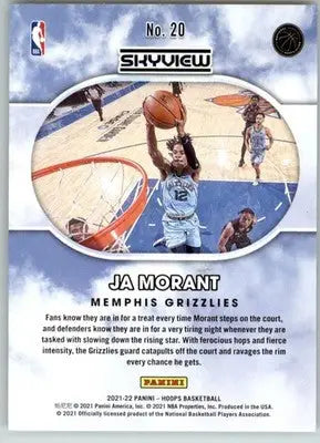 Ja Morant - 2021-22 Hoops - #20 - Skyview Basketball - Basketball Card Single