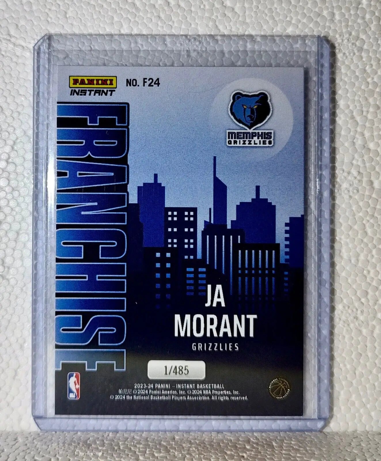 Ja Morant 2023-24 NBA #24 Franchise Basketball Card Memphis Grizzlies 1/485 - Basketball Card Single