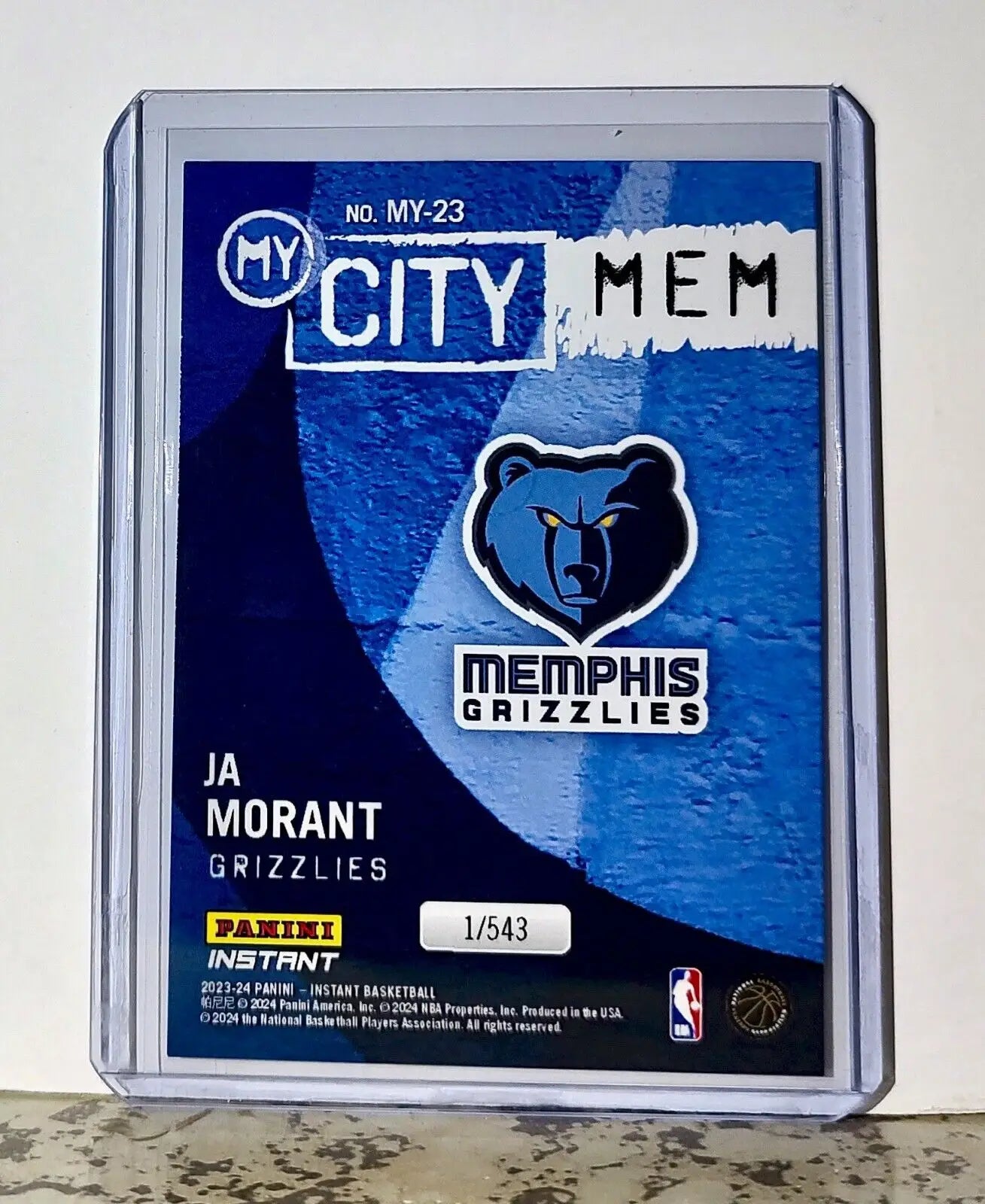 Ja Morant 2023-24 Panini NBA #23 MyCity Basketball Card Memphis Grizzlies 1/543 - Basketball Card Single
