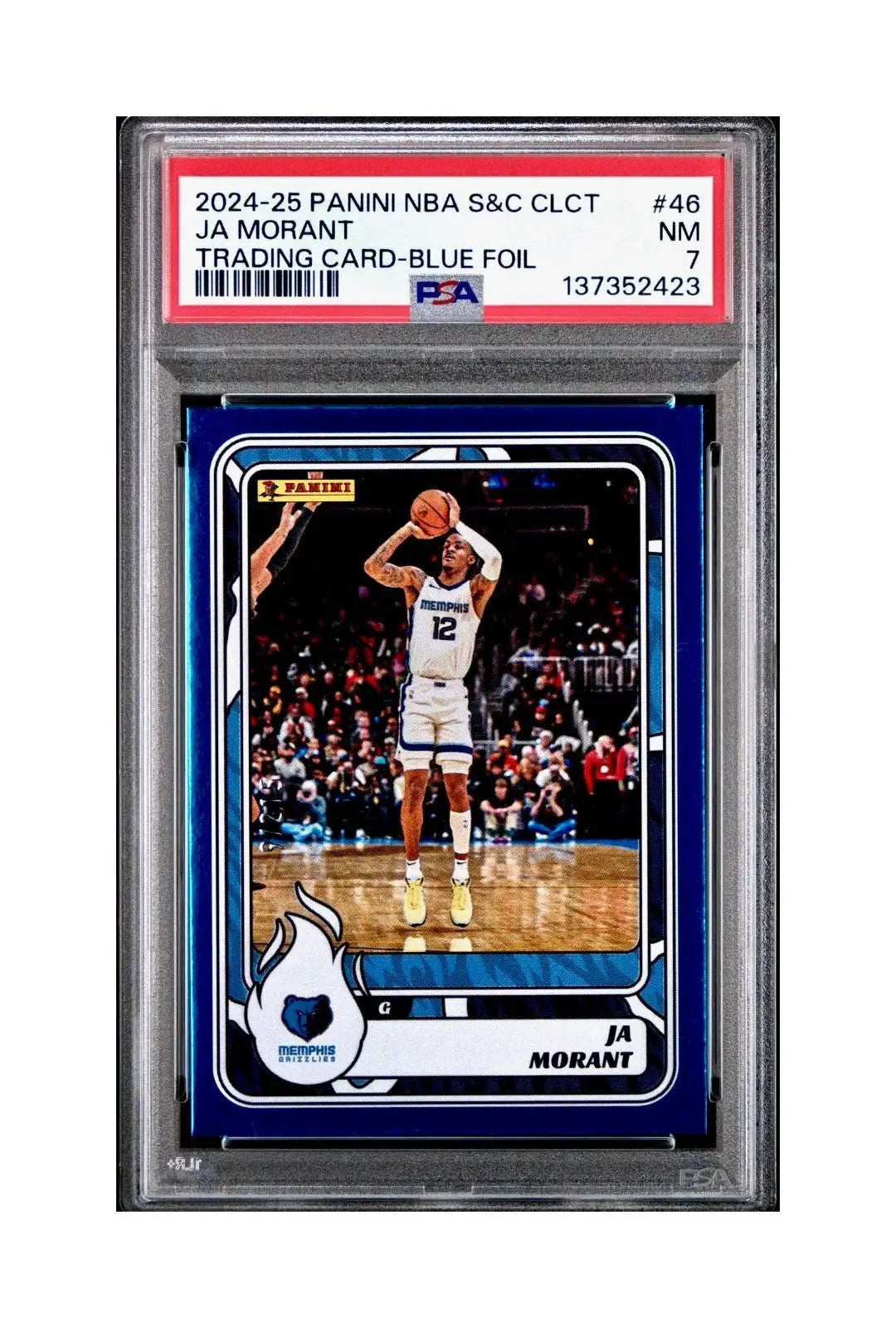 Ja Morant 2024-25 Panini NBA #46 Sticker 9/215 Blue Foil PSA 7 NM