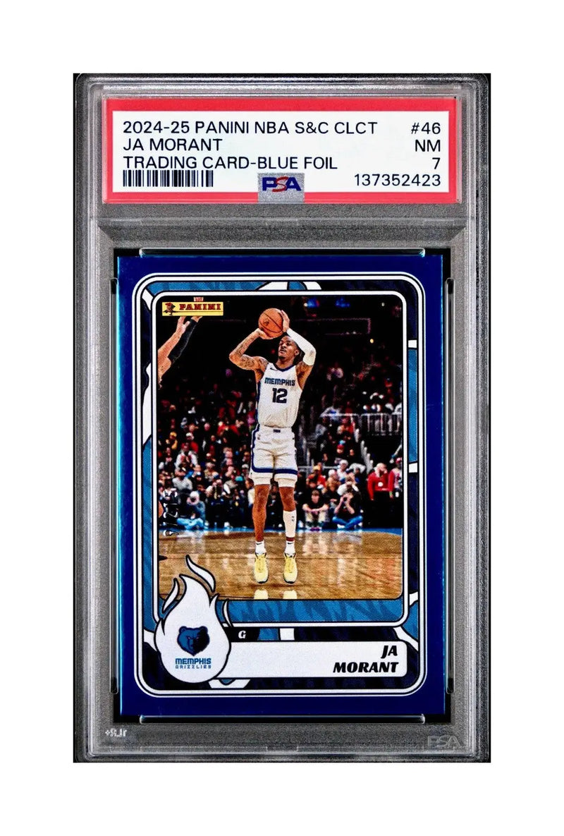 Ja Morant 2024-25 Panini NBA #46 Sticker 9/215 Blue Foil PSA 7 NM