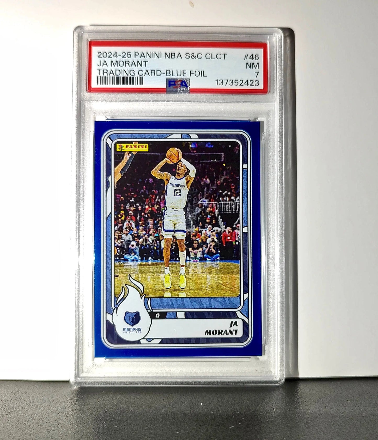 Ja Morant 2024-25 Panini NBA #46 Sticker 9/215 Blue Foil PSA 7 NM