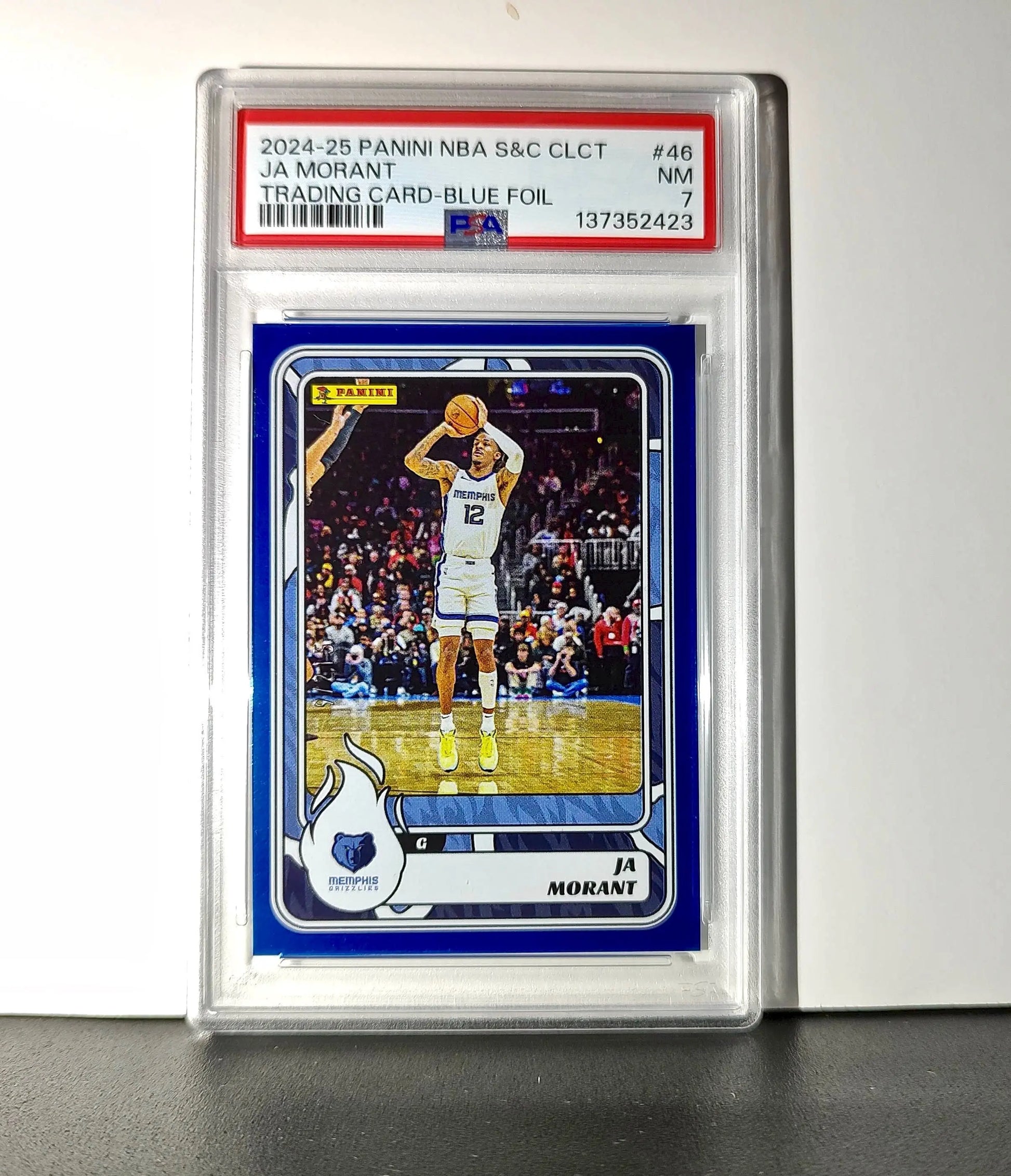 Ja Morant 2024-25 Panini NBA #46 Sticker 9/215 Blue Foil PSA 7 NM