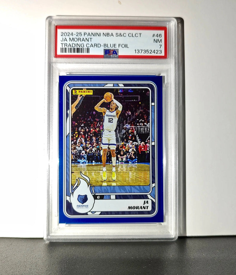 Ja Morant 2024-25 Panini NBA #46 Sticker 9/215 Blue Foil PSA 7 NM