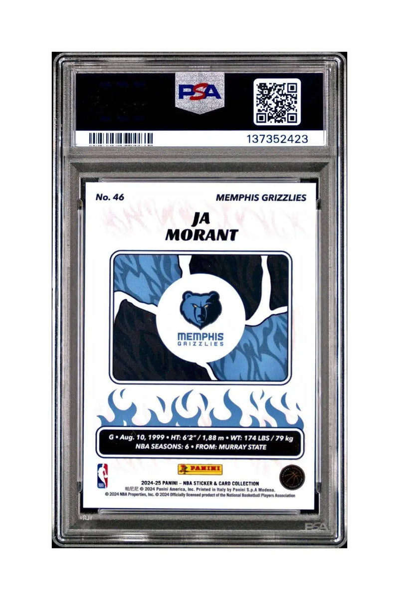 Ja Morant 2024-25 Panini NBA #46 Sticker 9/215 Blue Foil PSA 7 NM